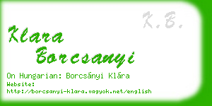 klara borcsanyi business card
